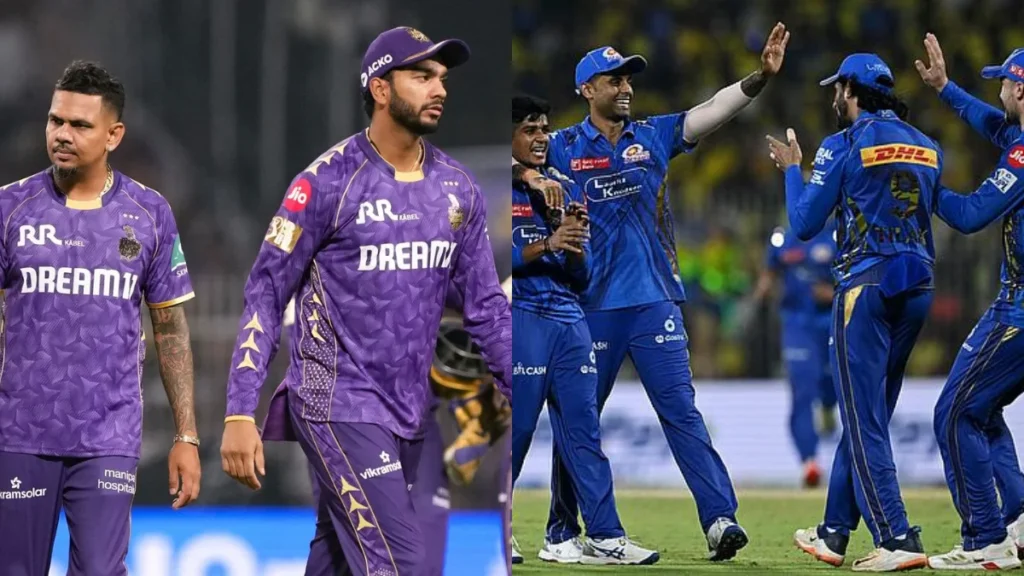 kolkata knight riders vs mumbai indians timeline
